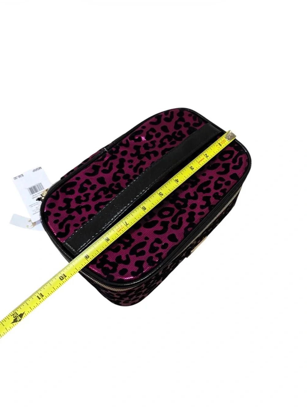 Juicy Couture Pink and Black Leopard Cosmetic Case with Gold Hardware